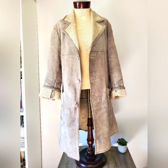 Skin Deep vintage shearling leather lamb's wool coat. Size 18 AUS (14 US) - Picture 8 of 12